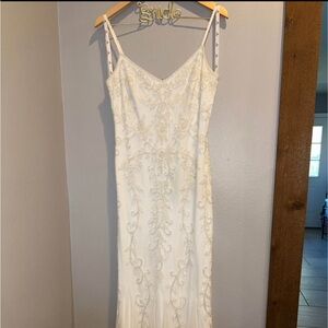 Elegant White Embroidered Gown